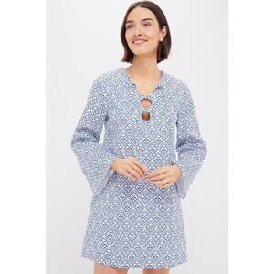 HYACINTH HOUSE Blue Quatrefoil Blake Mini Dress Size XXS NWT